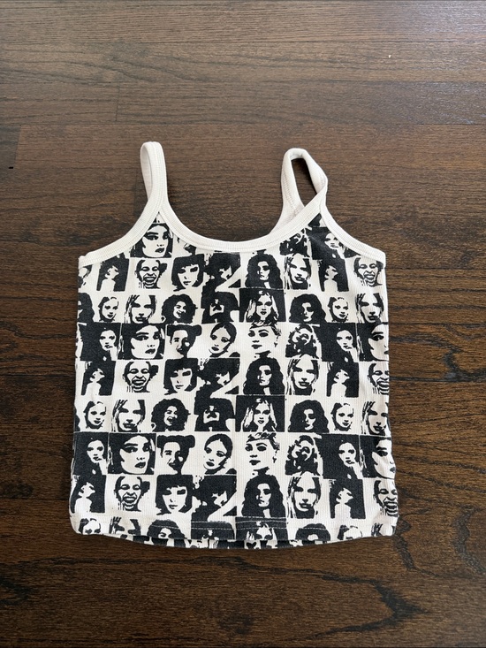 Edikted Tops - Edikted Womens Black & White Graphic Face Tank Top Size Small